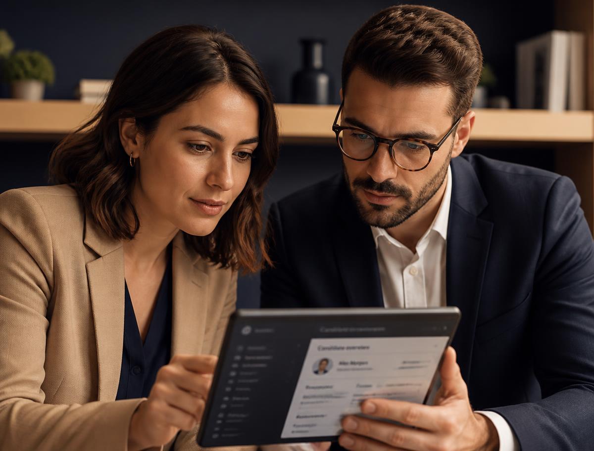 Recruiters reviewing a candidate shortlist
